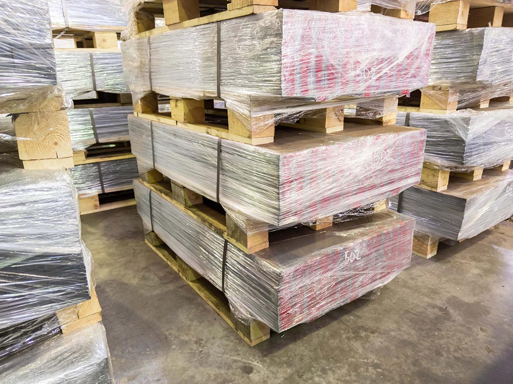 Shrink wrapped pallets