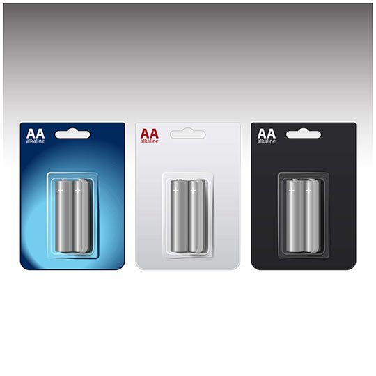 Batteries in blister pack