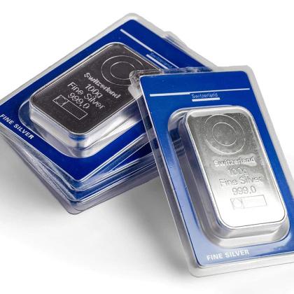 Silver bars in blister pack